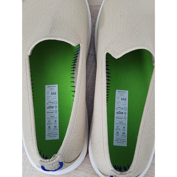 Rothy's The Ravello Slip On Sneaker Men's Size 8 Casual Shoes Tan Wheat Knit - Picture 9 of 11